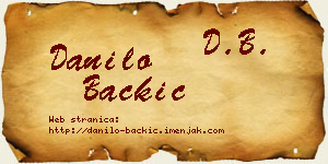 Danilo Backić vizit kartica